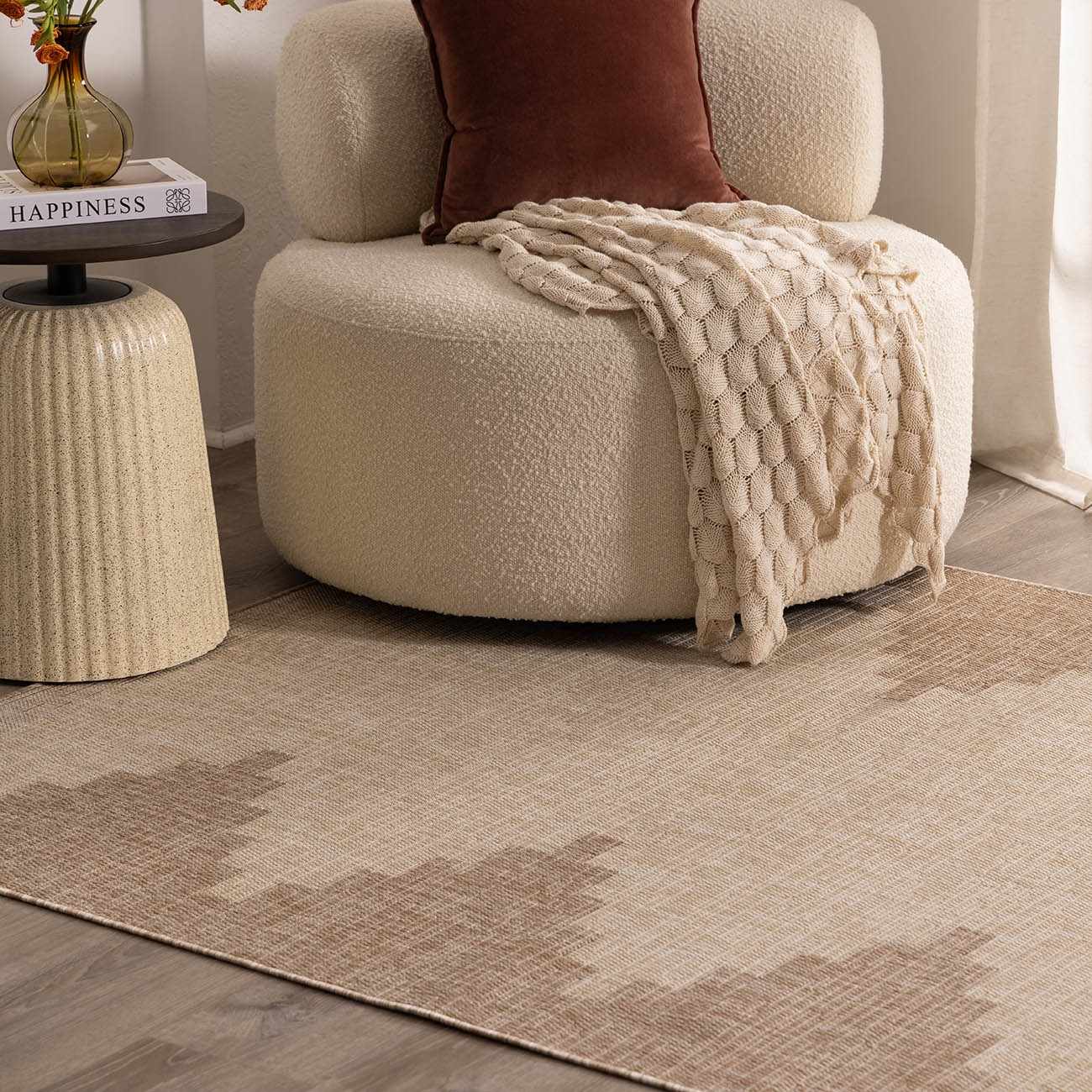 Djugun Beige Indoor & Outdoor Rug - Boutique Rugs