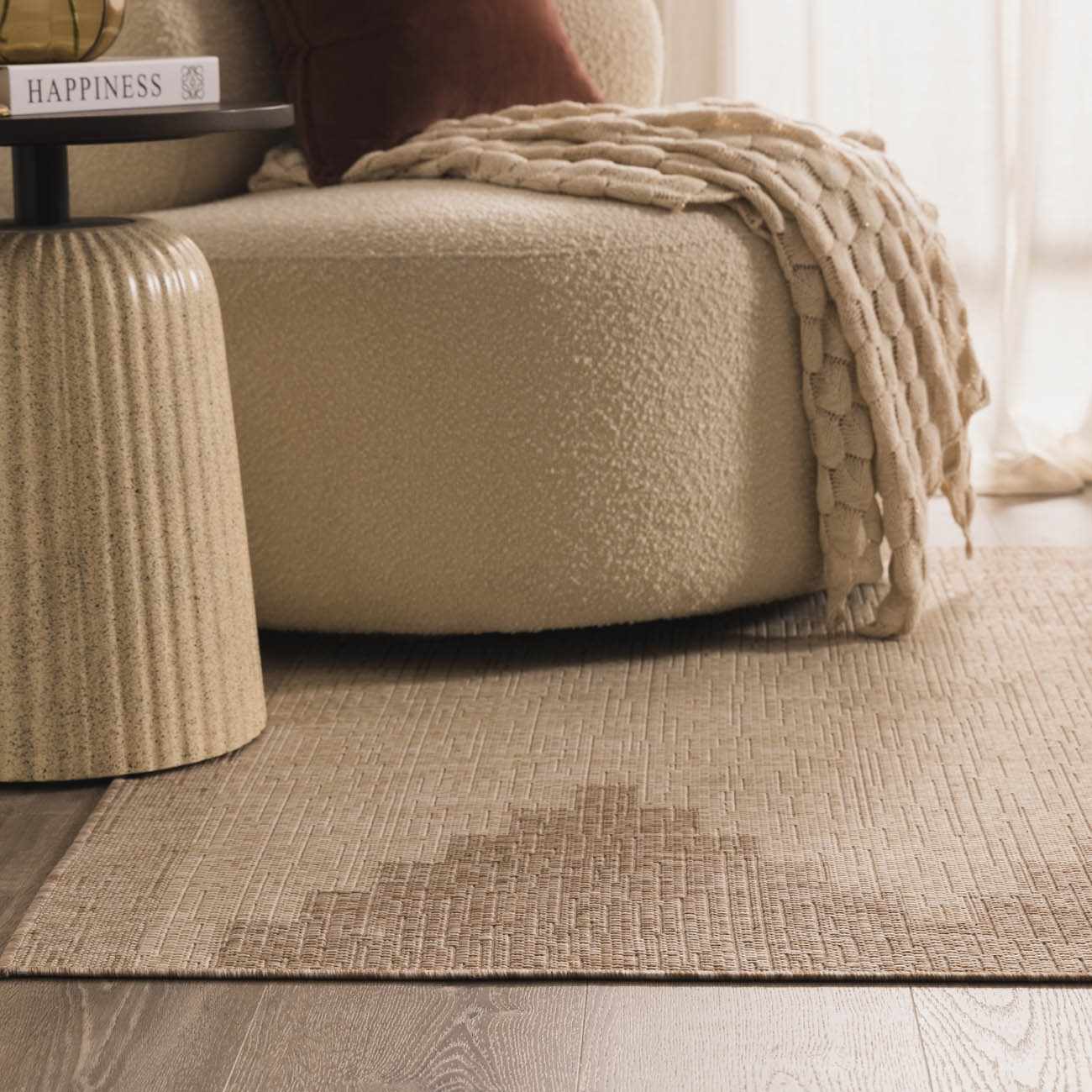 Djugun Beige Indoor & Outdoor Rug - Boutique Rugs