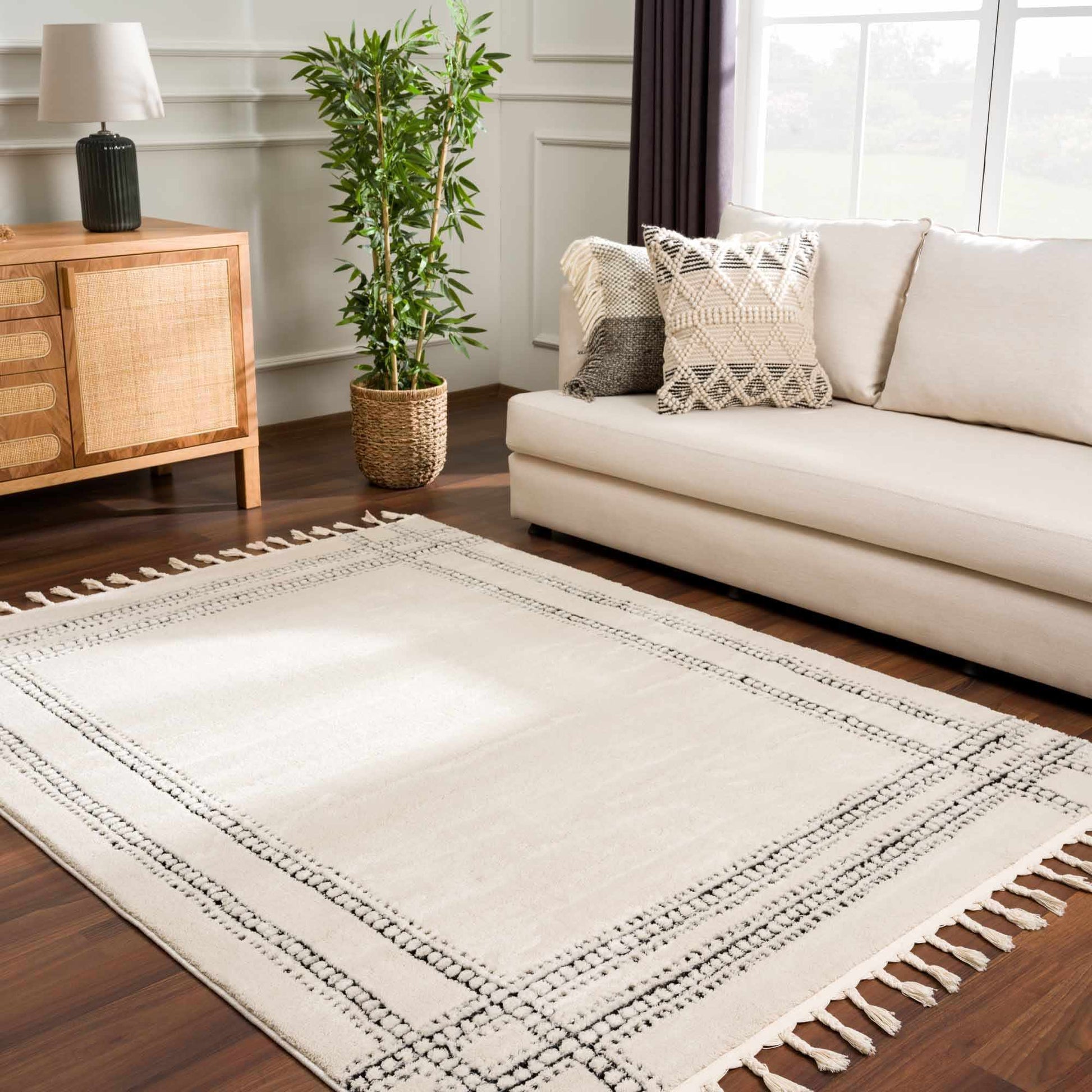 Ryuu Black & White Area Rug - Boutique Rugs