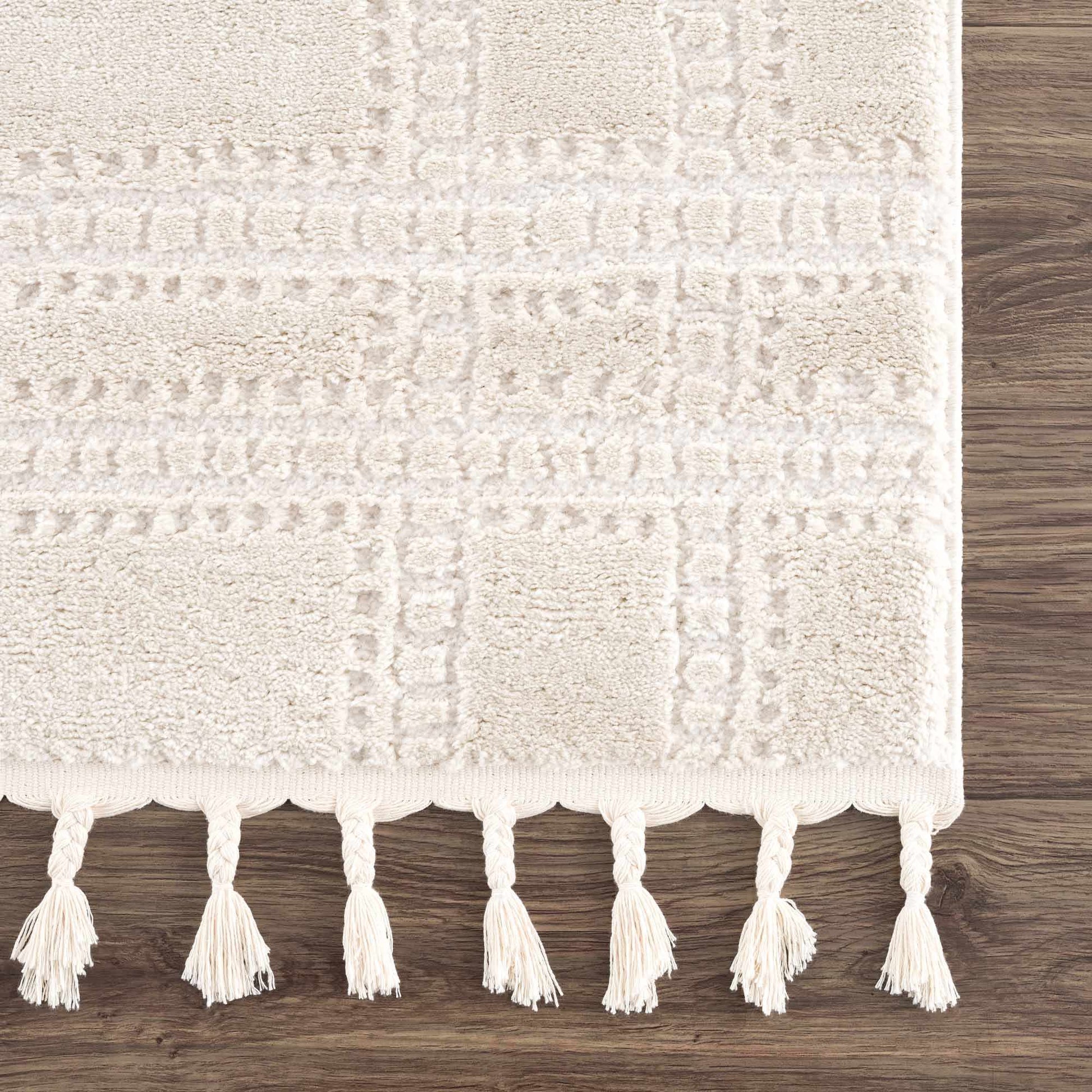 Ryuu Ivory Carved Area Rug - Boutique Rugs