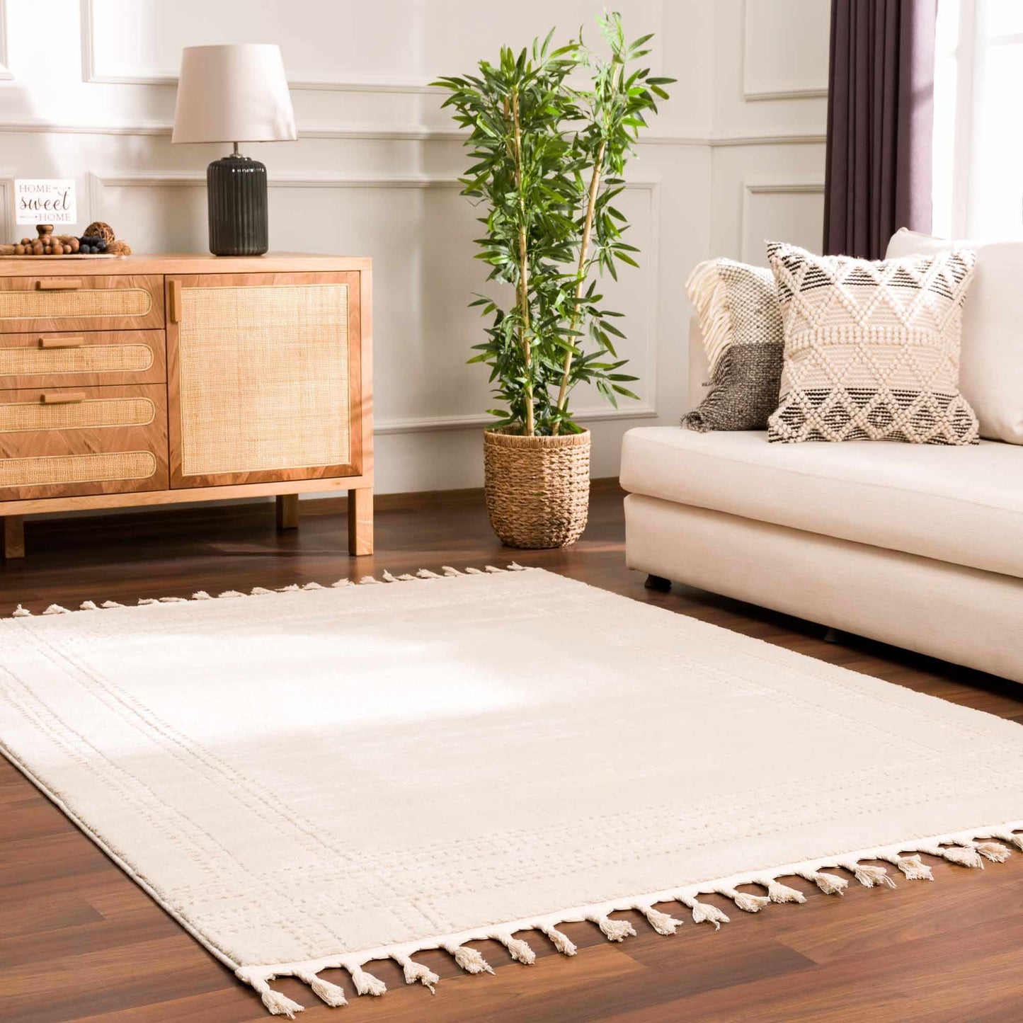 Ryuu Ivory Carved Area Rug - Boutique Rugs