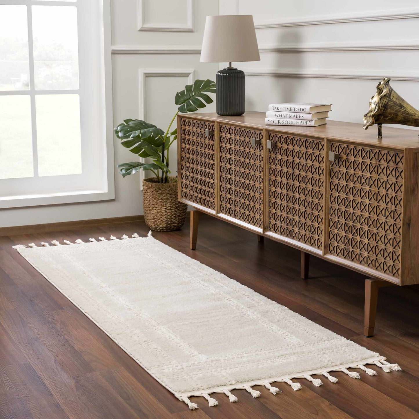 Ryuu Ivory Carved Area Rug