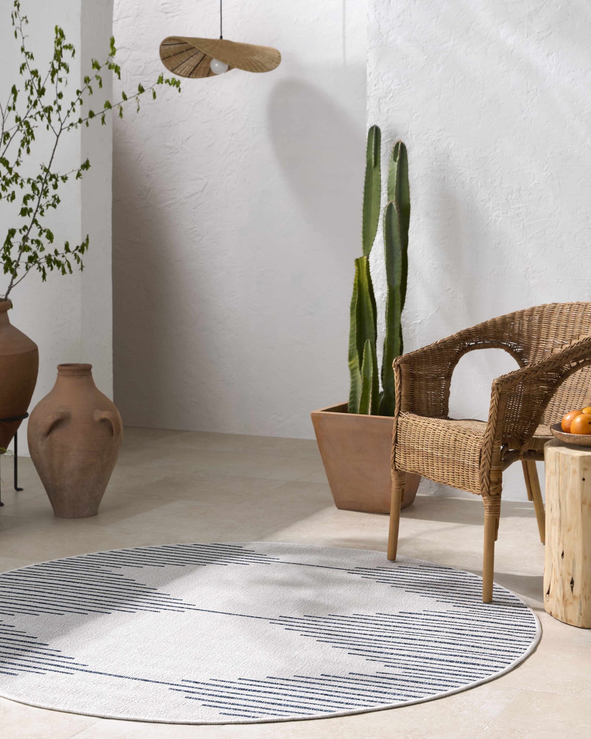 Stephan Blue & Cream Outdoor Rug - Boutique Rugs