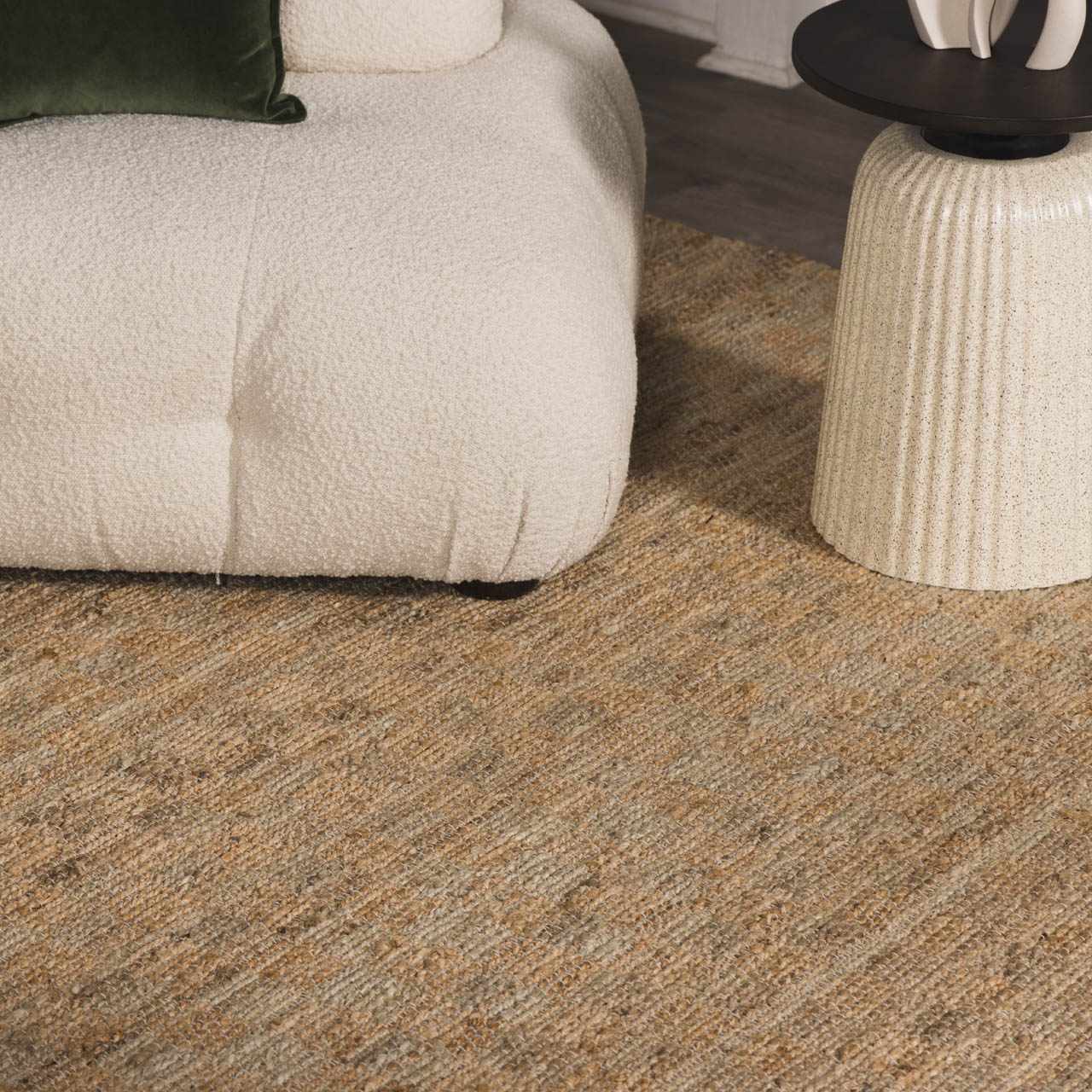 Ionut Checkered Jute Rug - Boutique Rugs