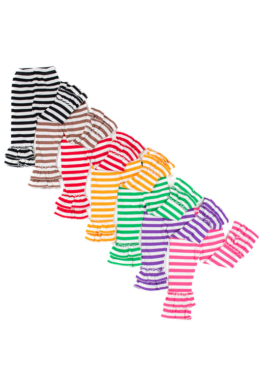 Girl’s Striped Ruffle Pants - ARB Blanks