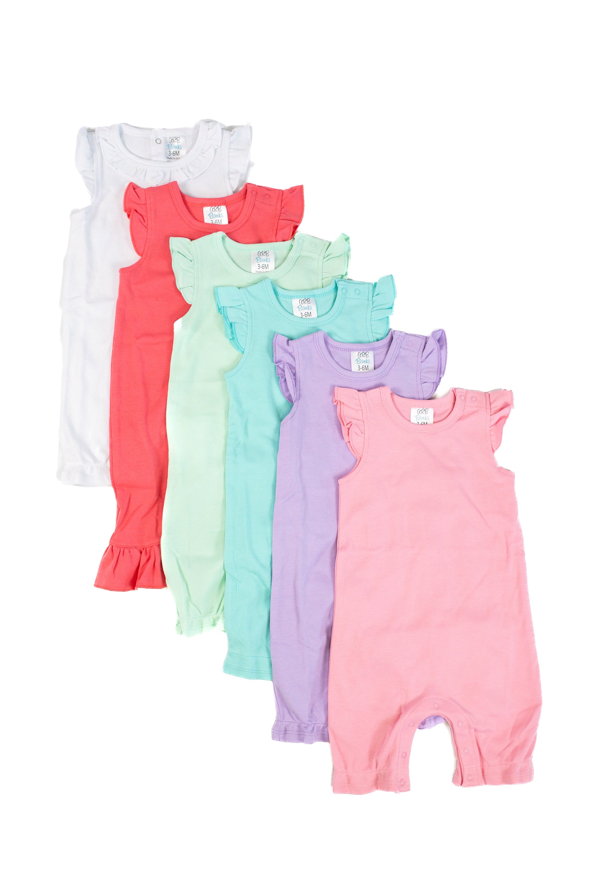 Girl’s Angel Sleeve Rompers - ARB Blanks