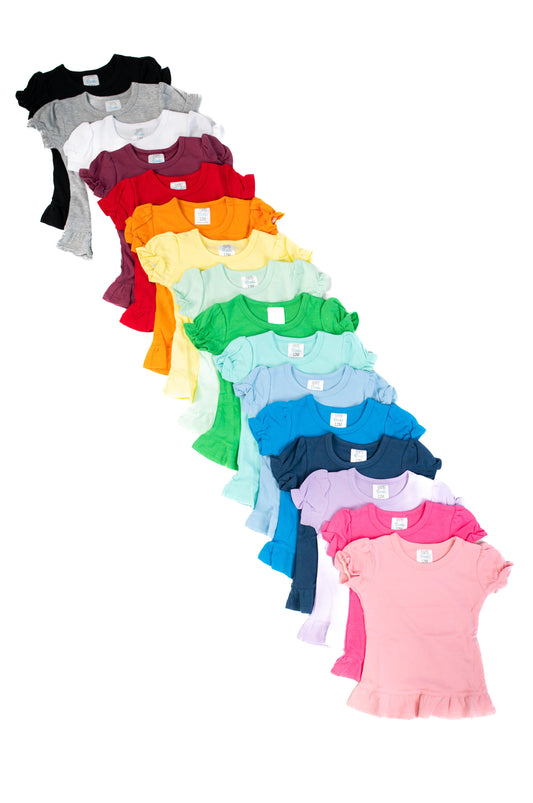 Girl’s Short Sleeve Ruffle Shirt (Youth) - ARB Blanks
