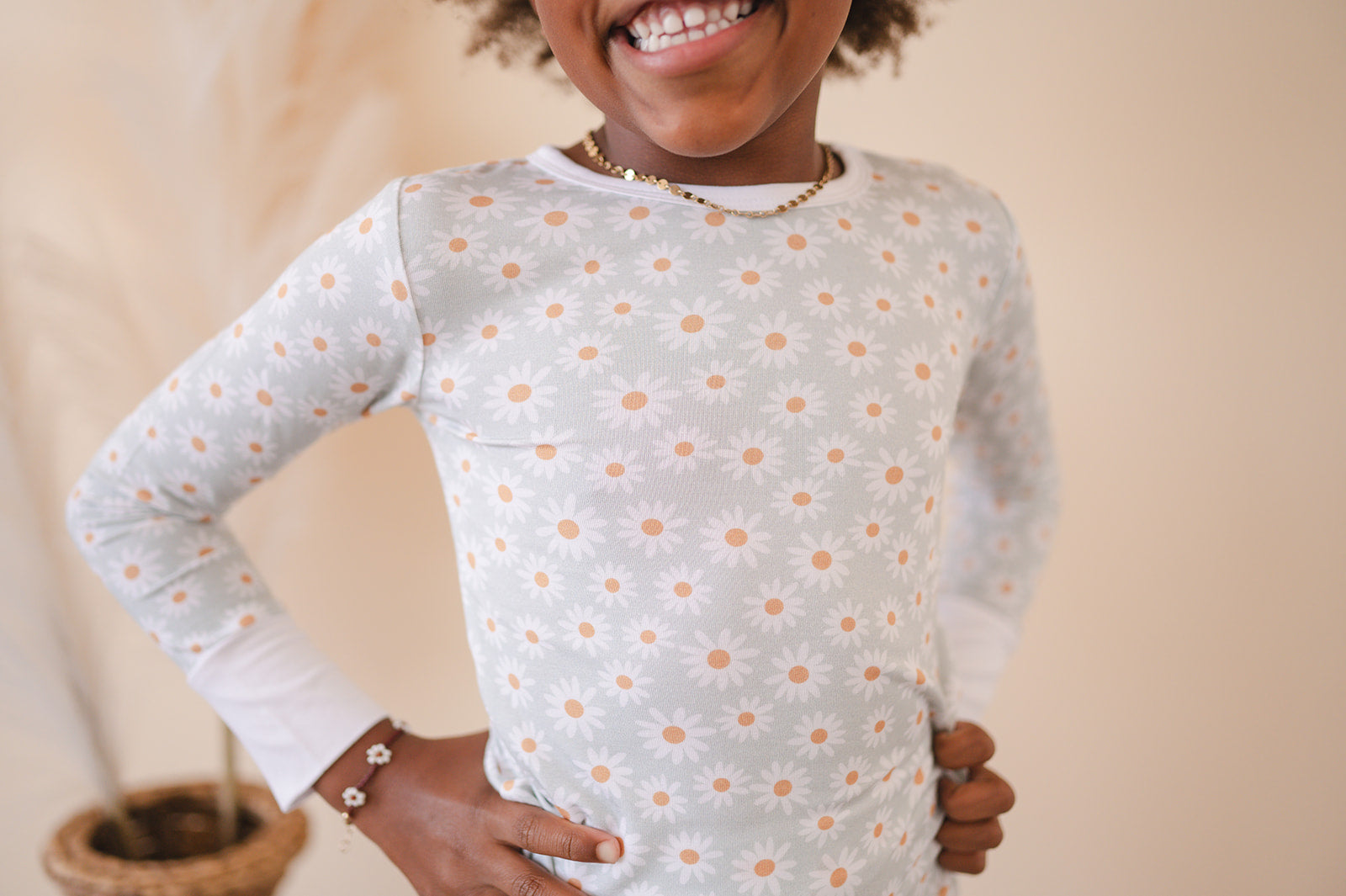 Two-Piece Pajama Set - Blue Daisy - Harp Angel Boutique