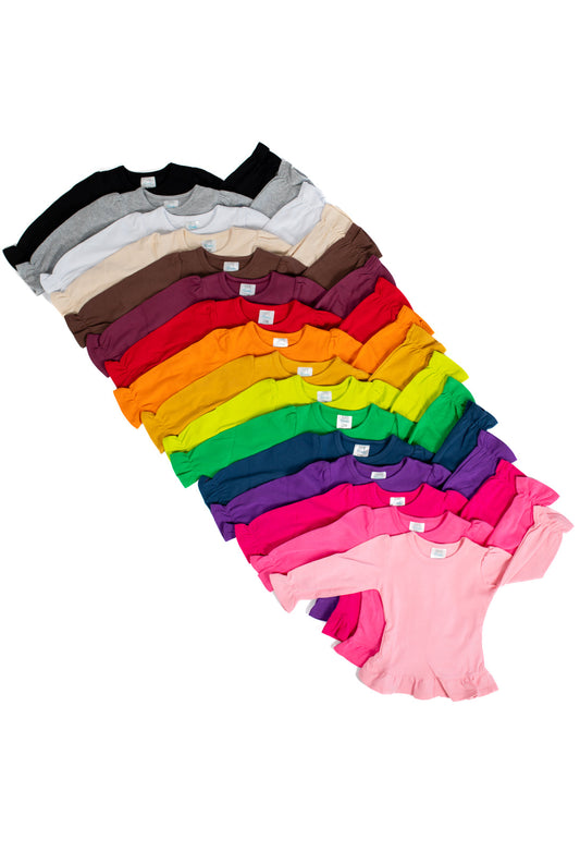 Chemise à volants à manches longues pour fille