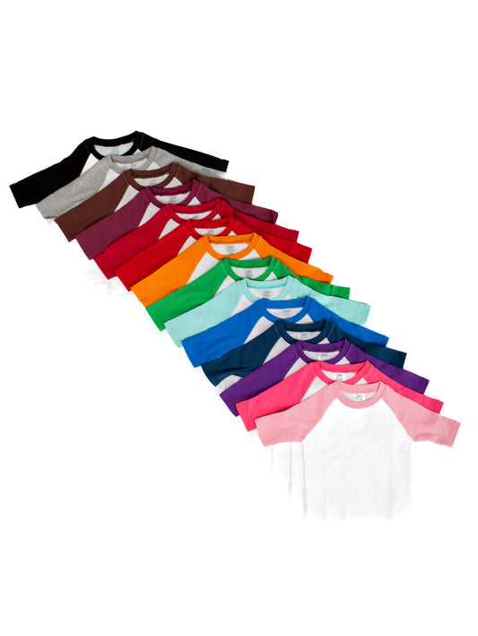 Unisex Raglan Shirt with White Body (12M-Toddler) - ARB Blanks
