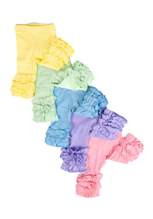 Girl’s Solid Ruffle Icing Capris - ARB Blanks
