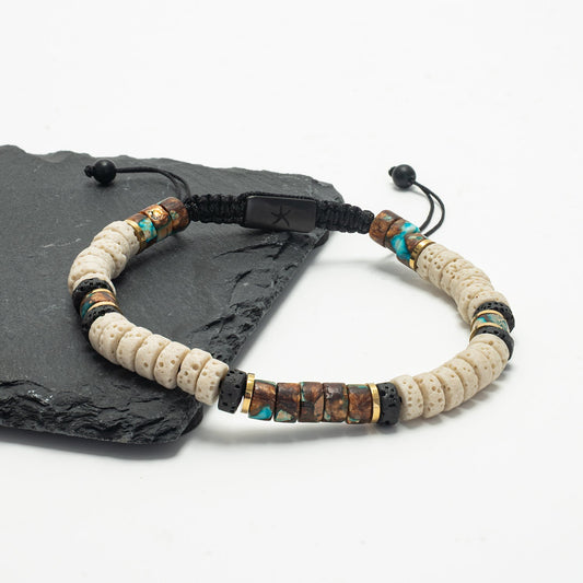 Pulsera de cuentas de lava Vanguard para hombre