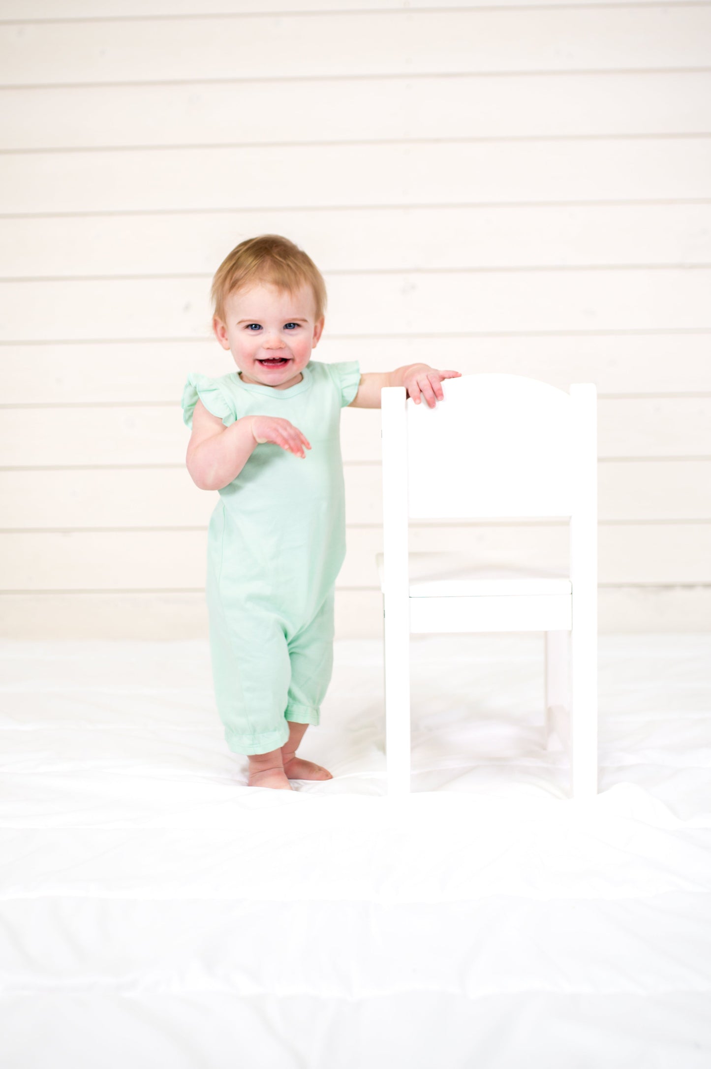 Girl’s Angel Sleeve Rompers - Mint / 3-6 Month - ARB Blanks