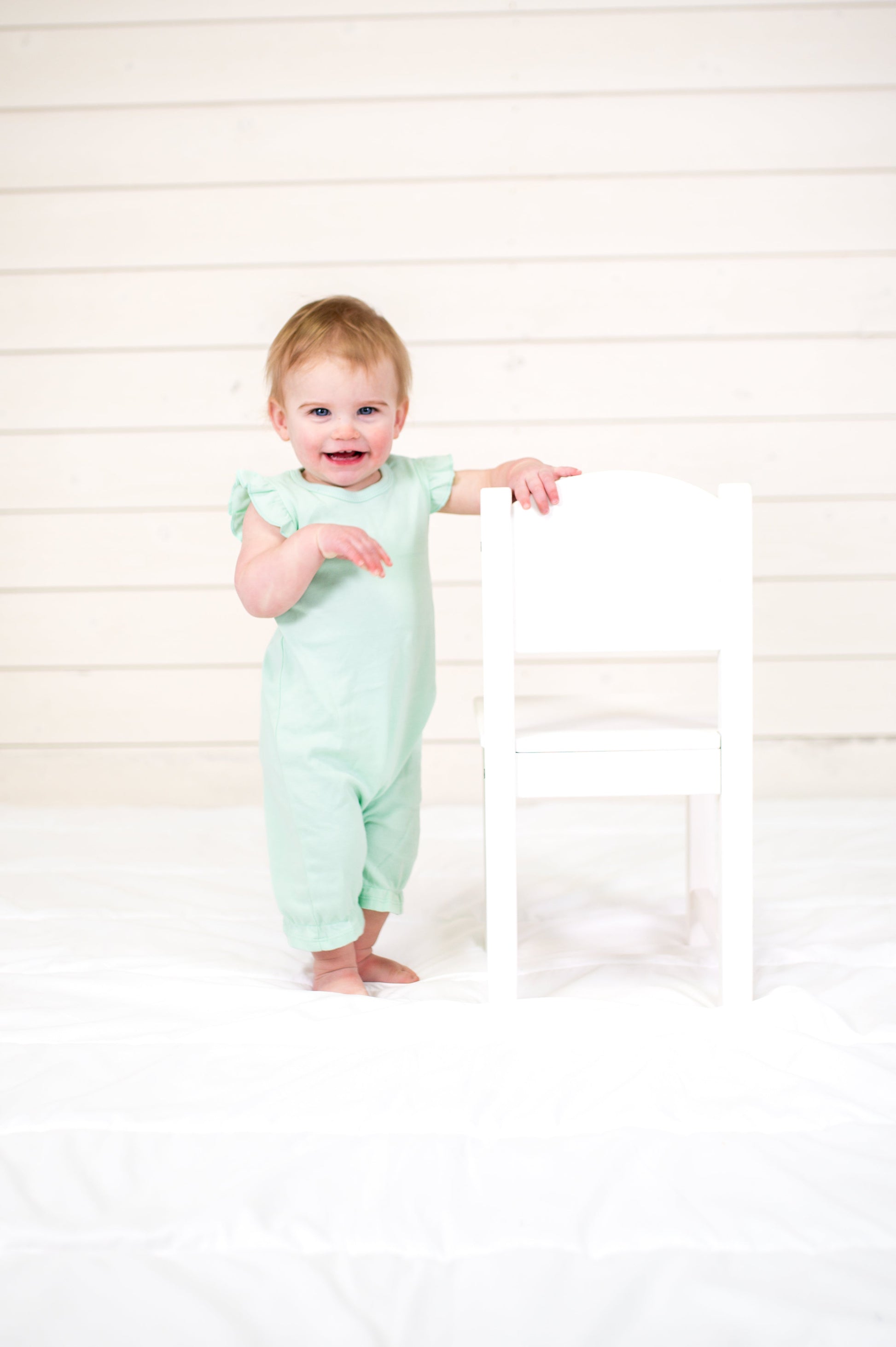 Girl’s Angel Sleeve Rompers - Mint / 3-6 Month - ARB Blanks