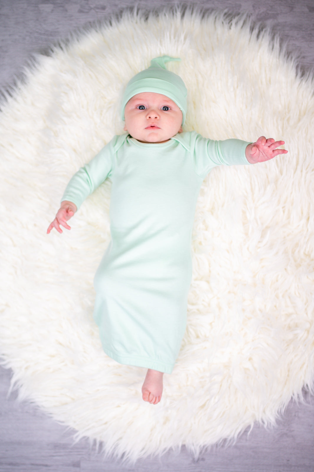 Unisex Long Sleeve Baby Gown - 0-3 Month / Mint - ARB Blanks