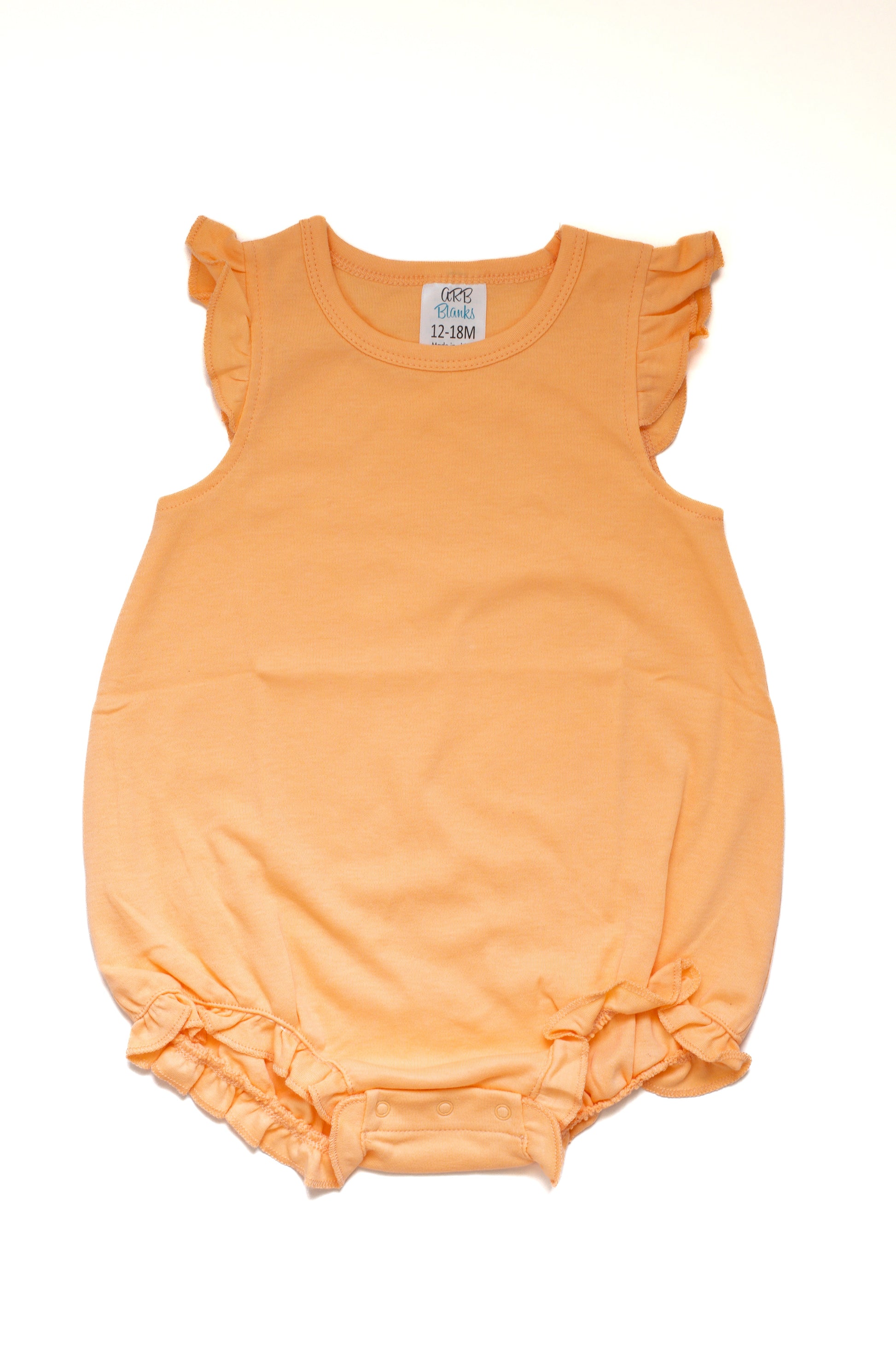Girl’s Angel Sleeve Bubbles - Peach (NEW!) / 3-6 Month - ARB Blanks