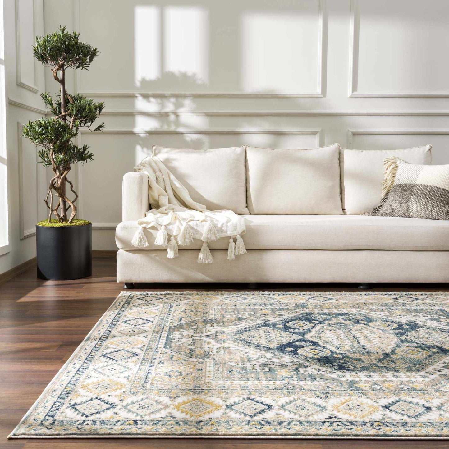 Brend Blue Medallion Area Rug - Boutique Rugs