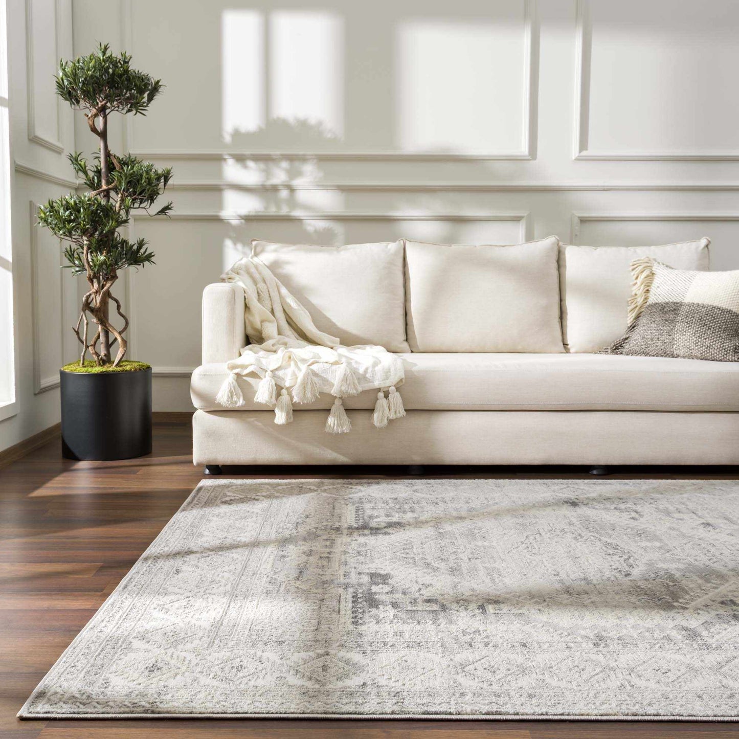 Brend Taupe Medallion Area Rug - Boutique Rugs