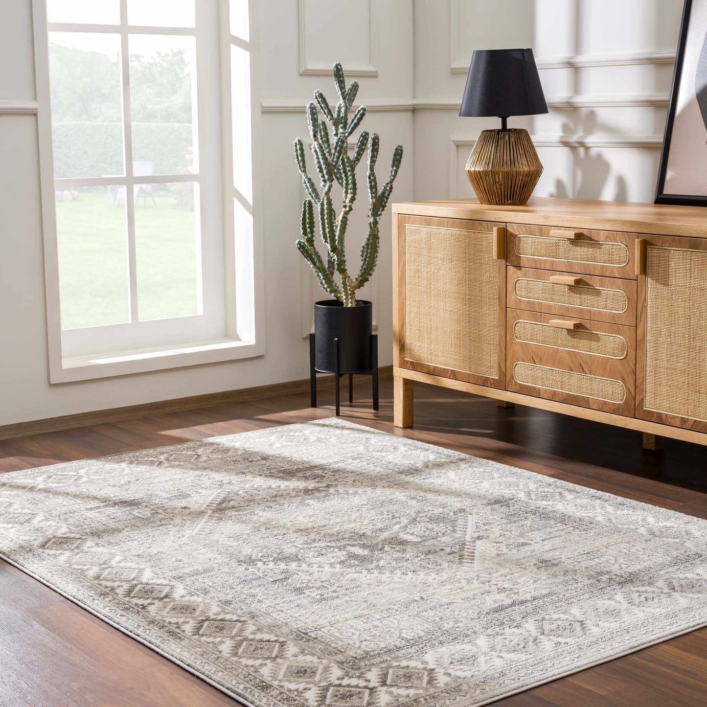 Brend Taupe Medallion Area Rug - Boutique Rugs