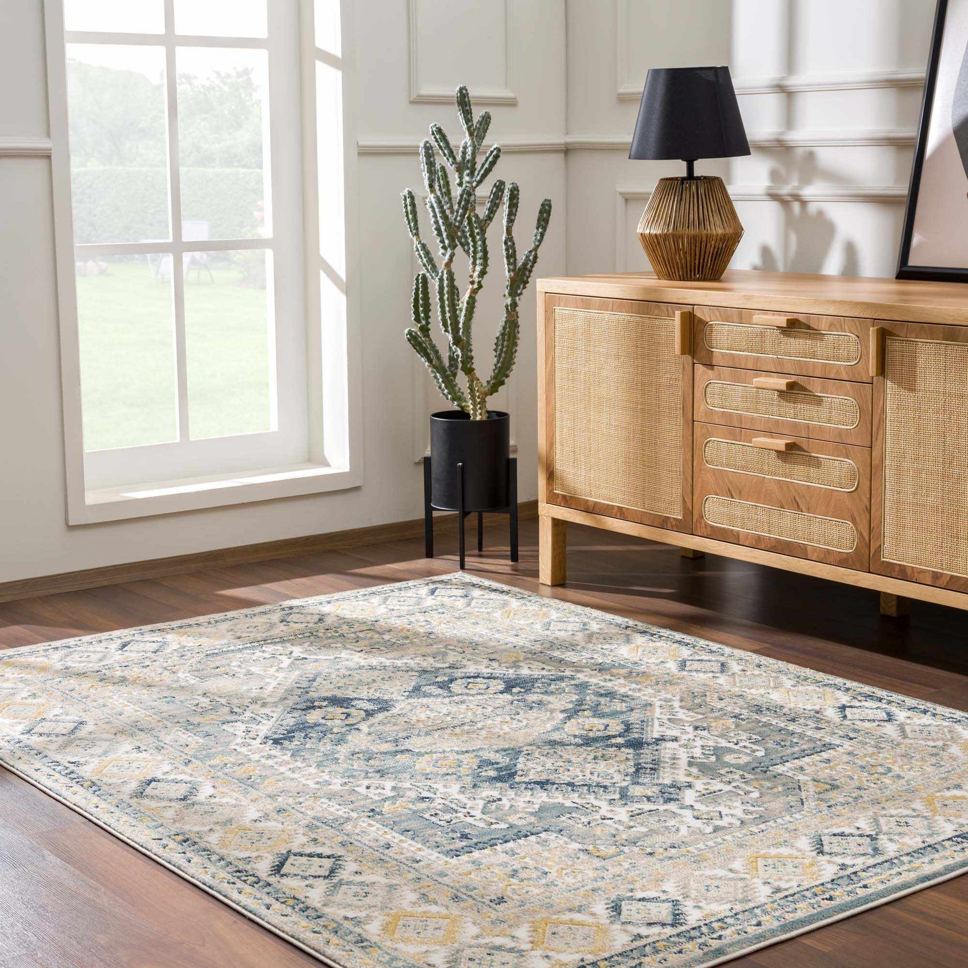 Brend Blue Medallion Area Rug - Boutique Rugs