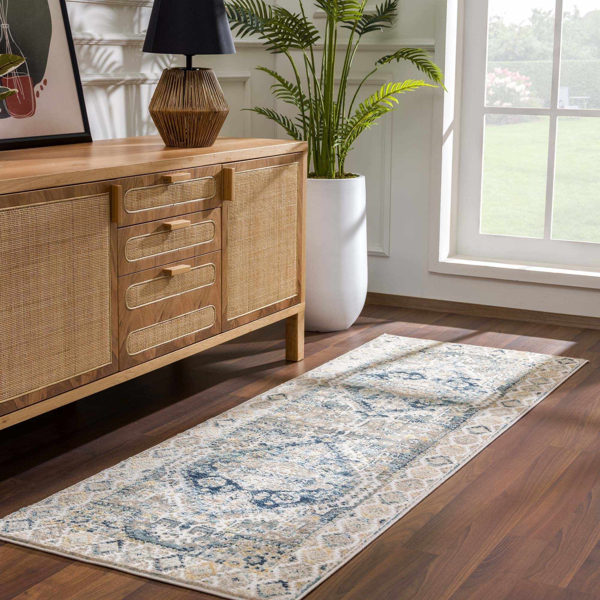 Brend Blue Medallion Area Rug - Boutique Rugs