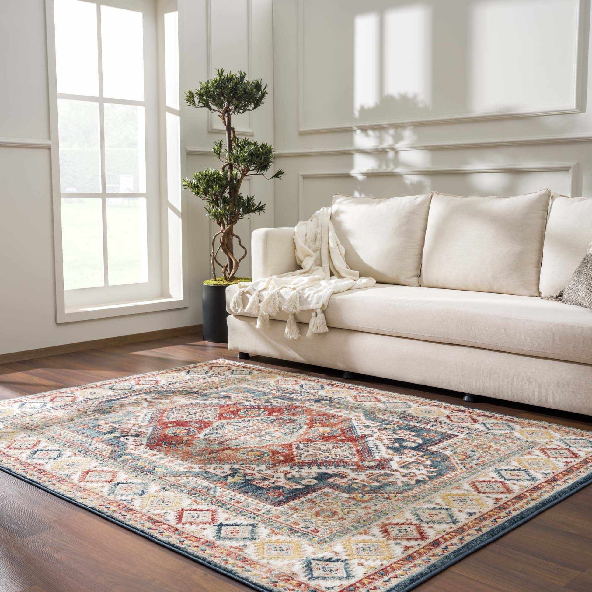 Brend Rust Medallion Area Rug - Boutique Rugs