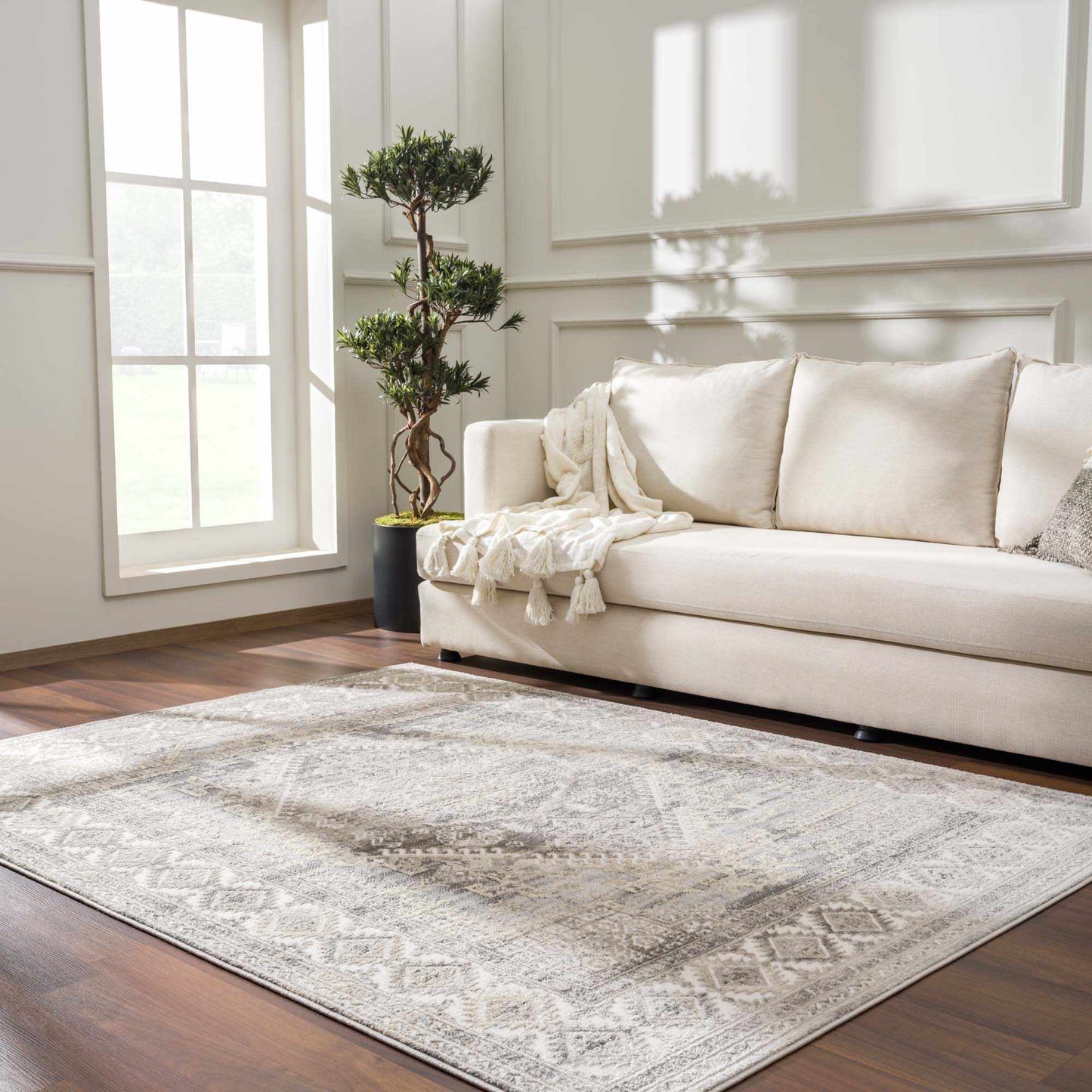 Brend Taupe Medallion Area Rug