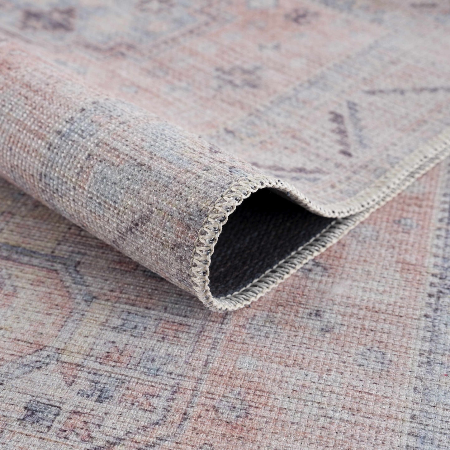 Morcott Peach Washable Area Rug - Boutique Rugs