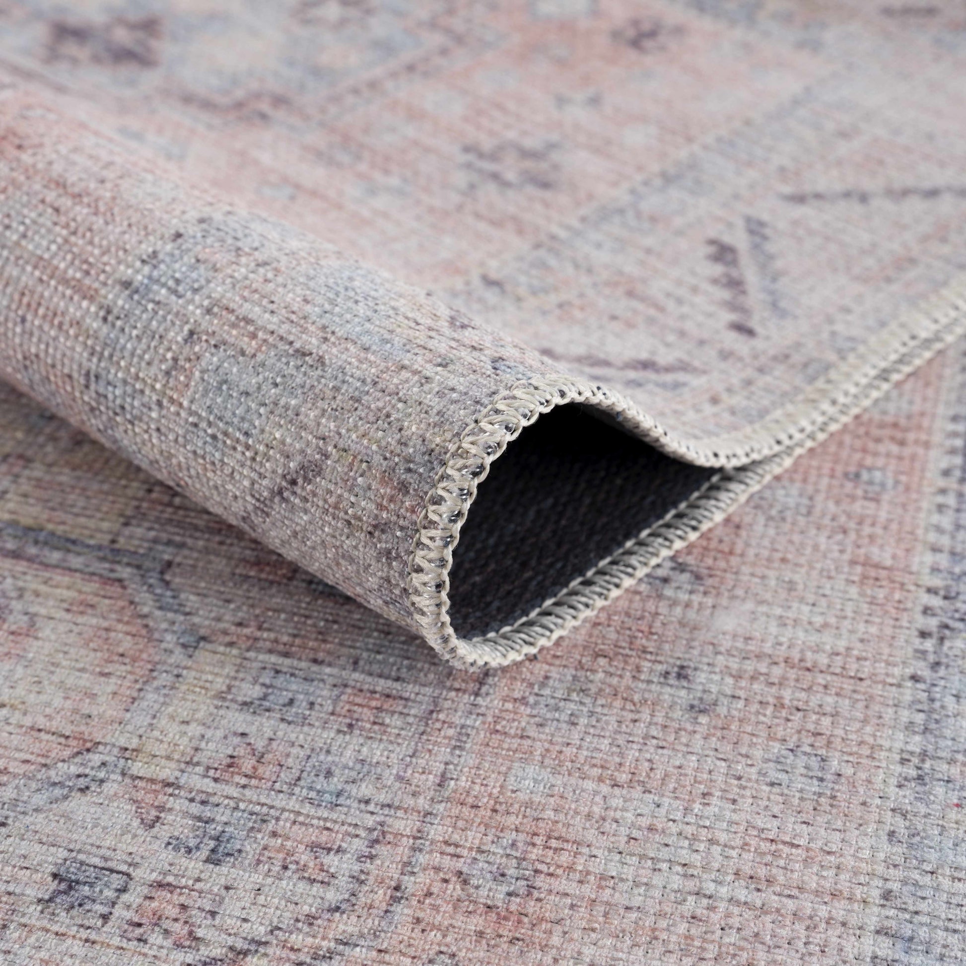 Morcott Peach Washable Area Rug - Boutique Rugs