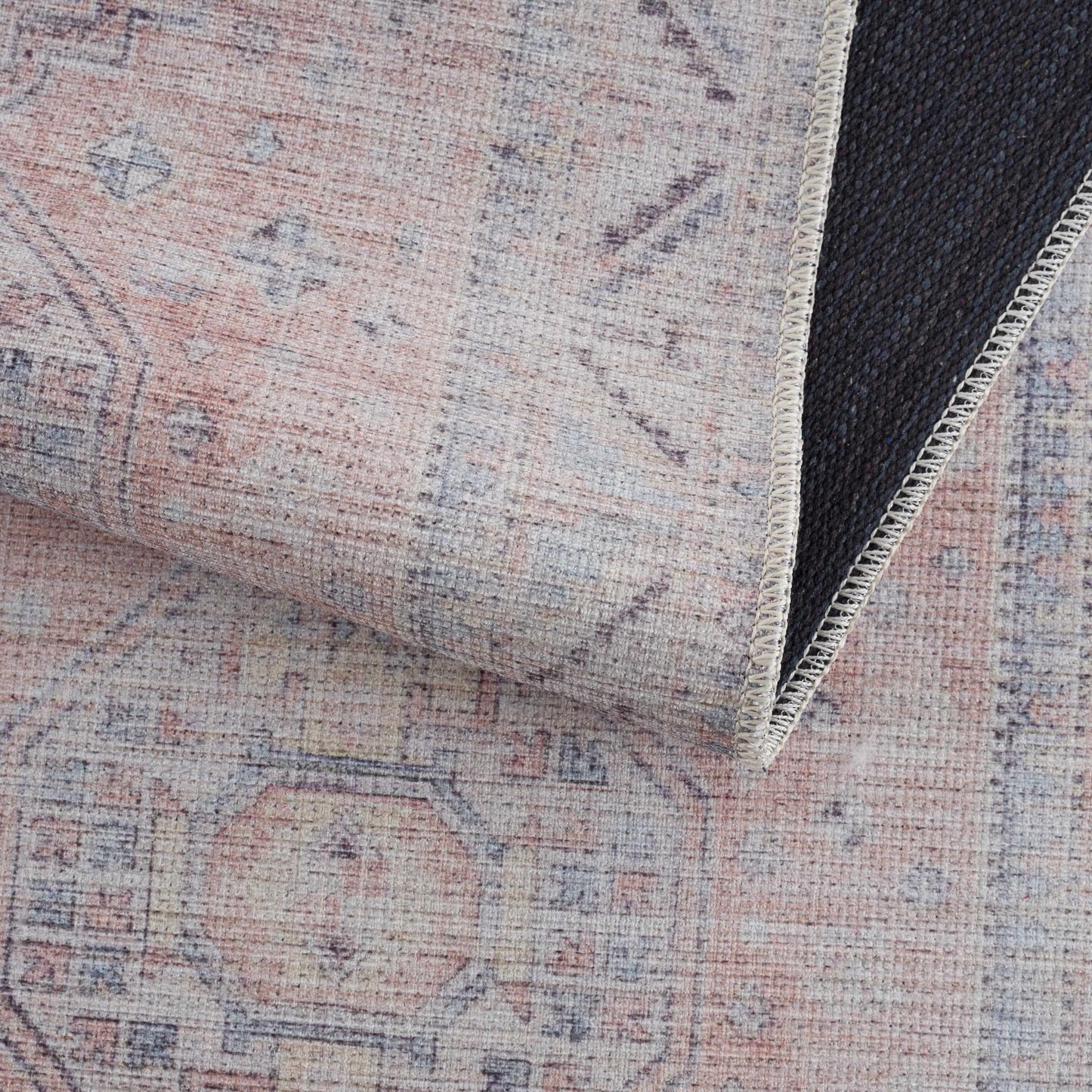 Morcott Peach Washable Area Rug - Boutique Rugs