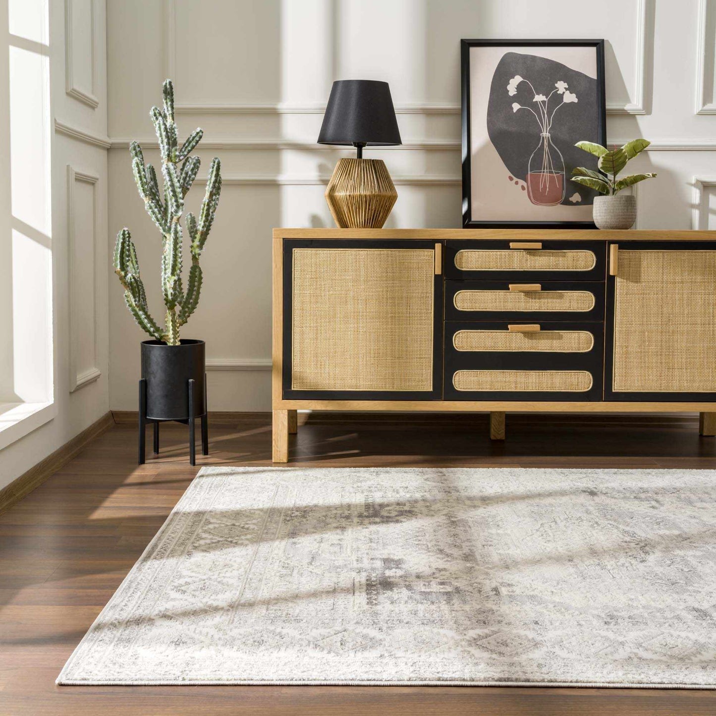 Brend Taupe Medallion Area Rug