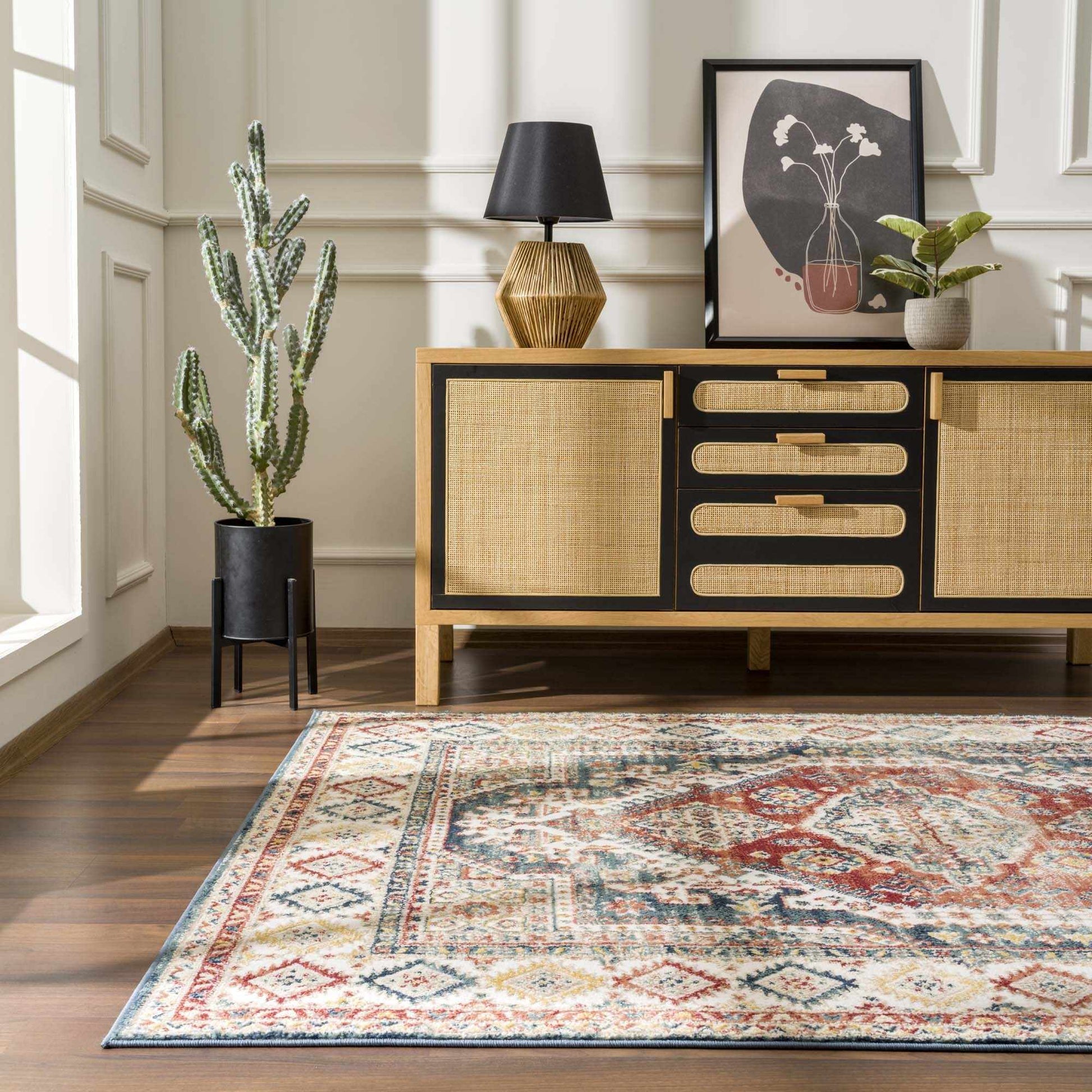 Brend Rust Medallion Area Rug - Boutique Rugs