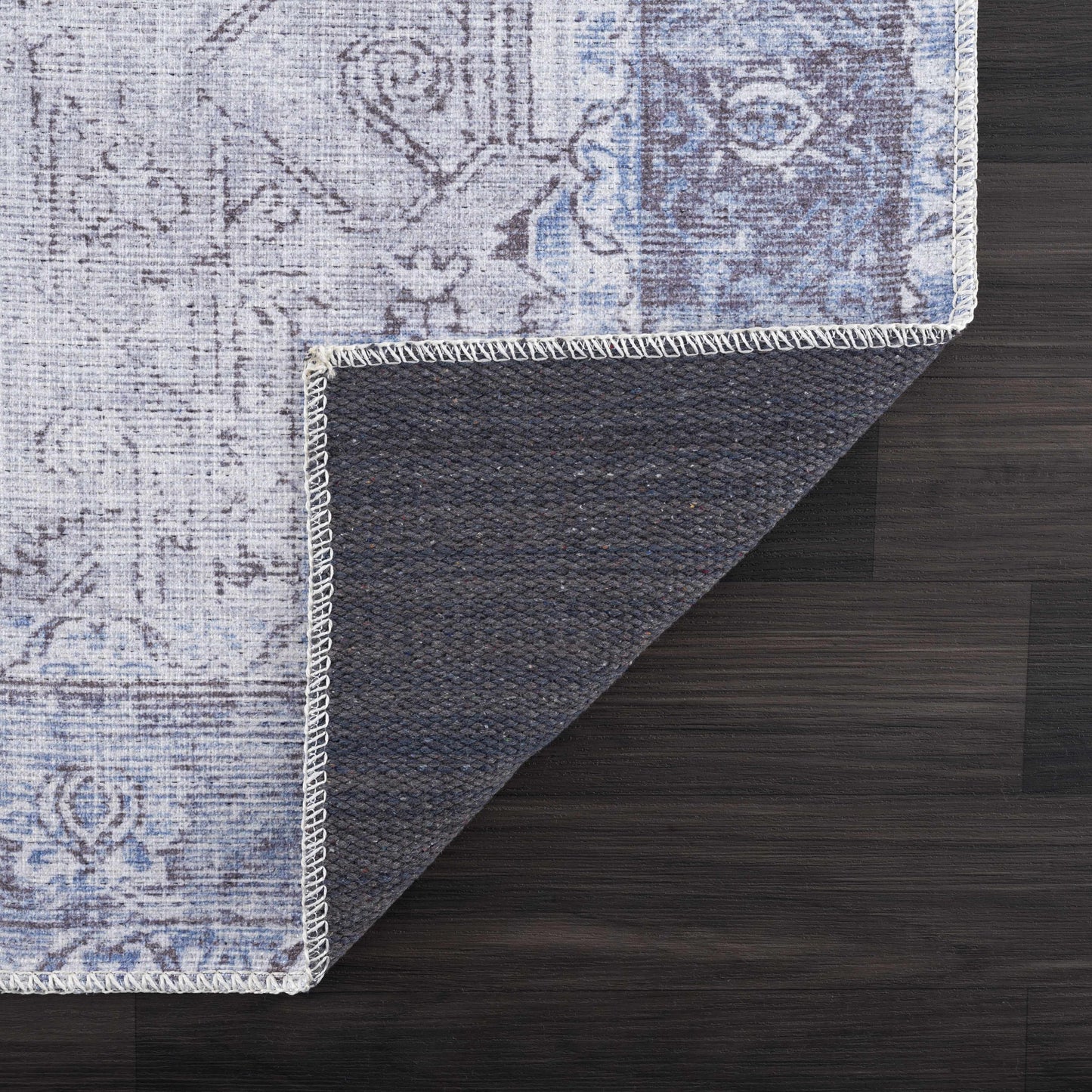 Rosman Ice Blue Washable Rug - Boutique Rugs