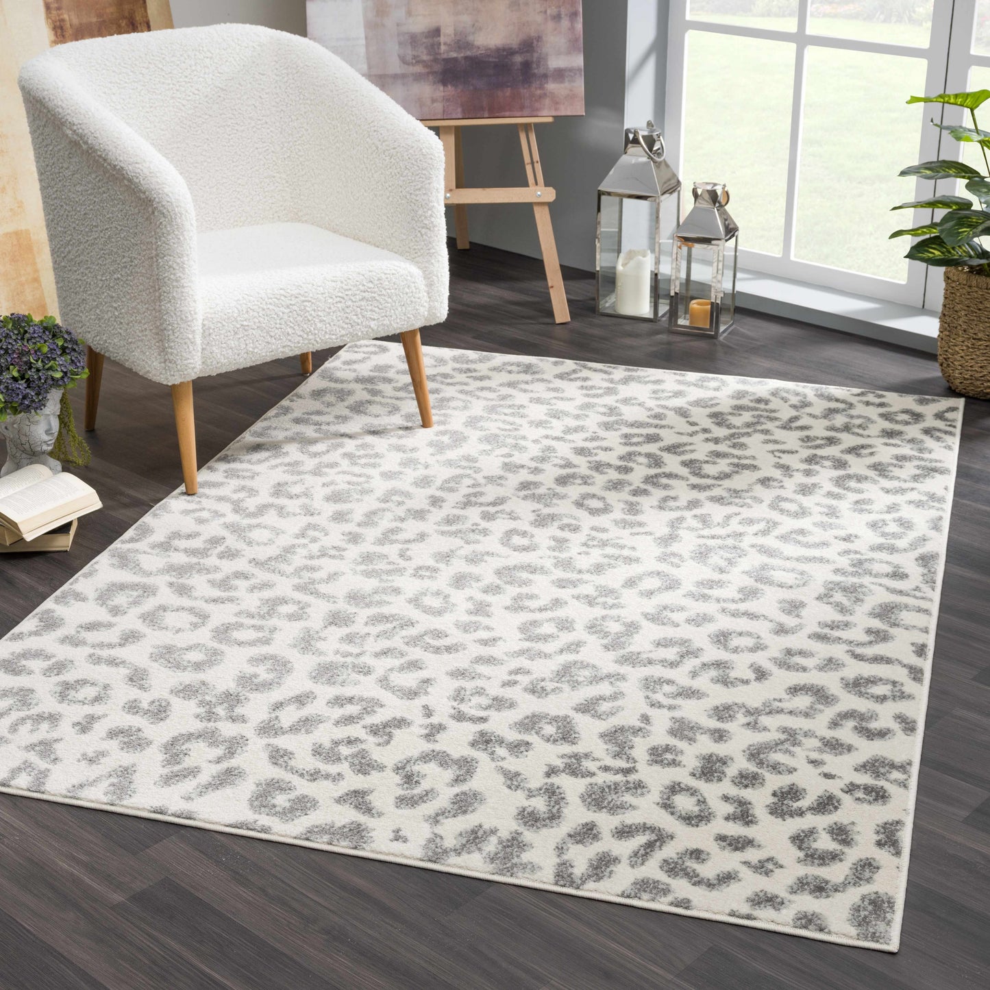 Tapis à imprimé léopard Marash KMRSH-4612 - Solde