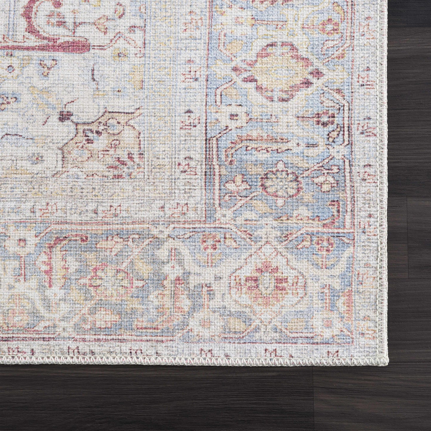 Cream Rust Leeston Vintage Washable Area Rug - Clearance - Boutique Rugs