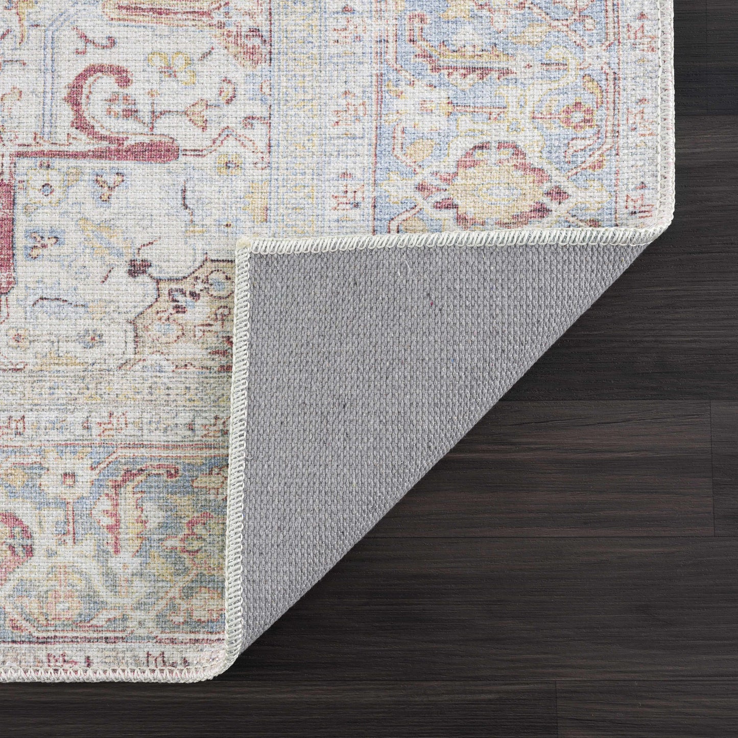 Cream Rust Leeston Vintage Washable Area Rug - Clearance - Boutique Rugs
