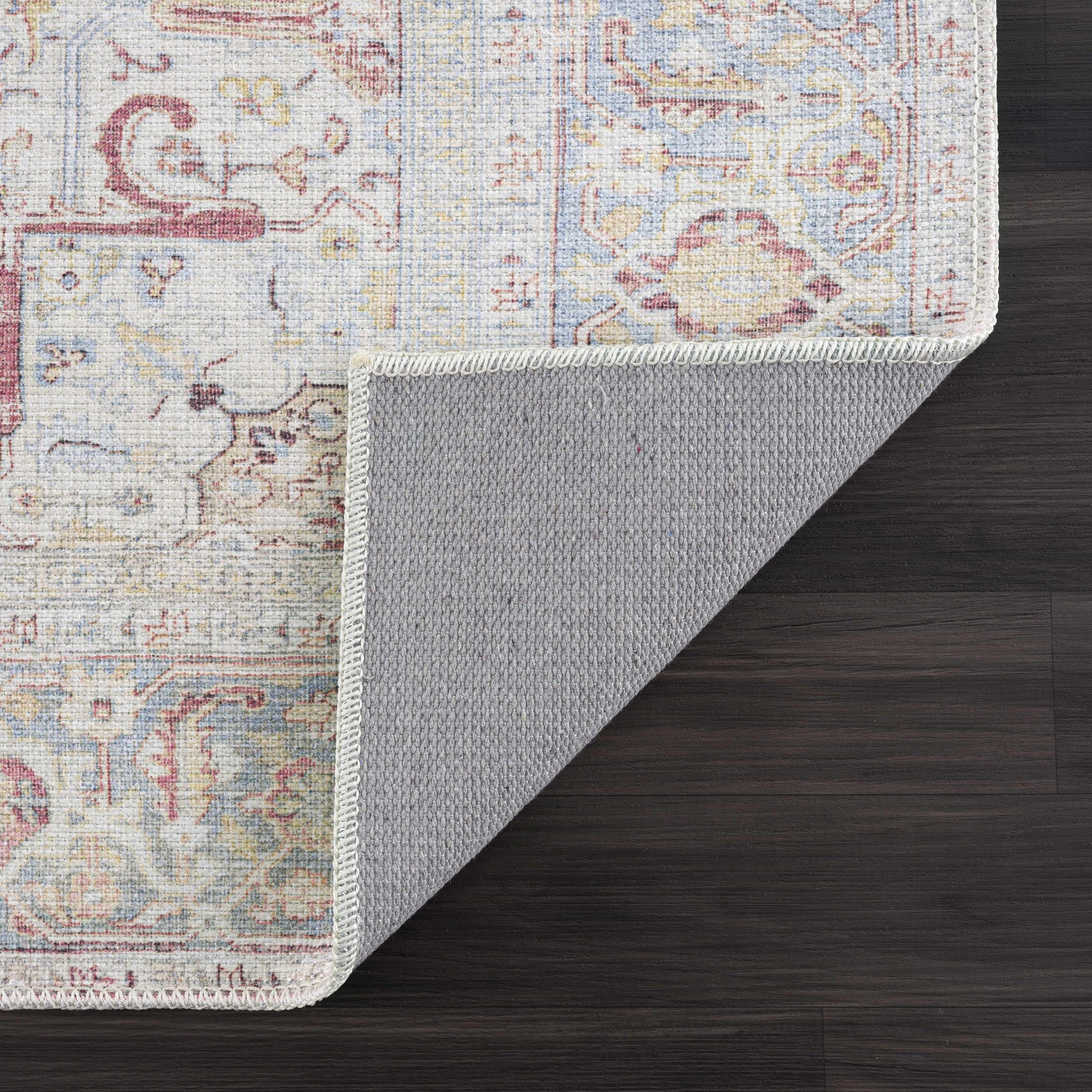 Cream Rust Leeston Vintage Washable Area Rug - Clearance - Boutique Rugs