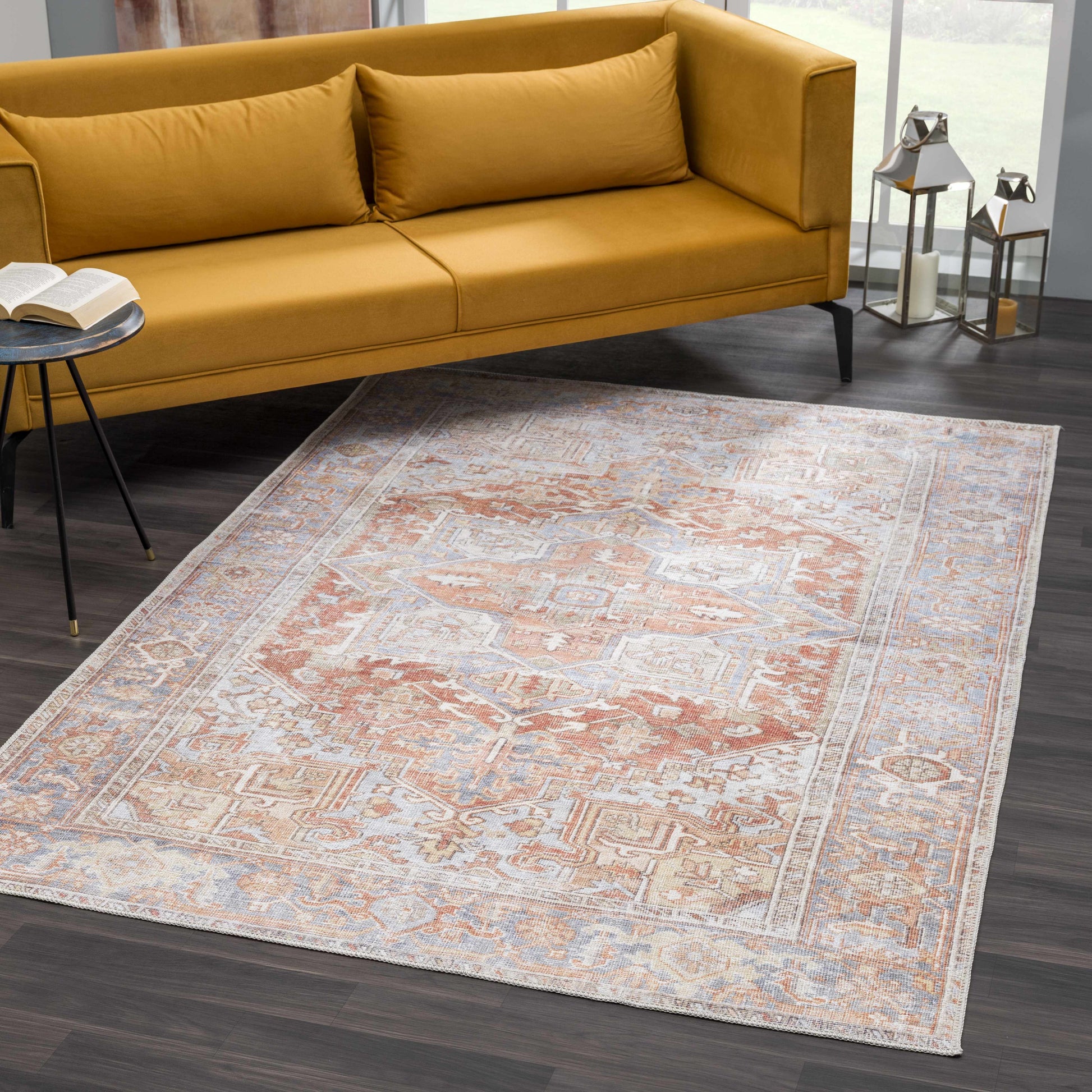 Rust Maayon Washable Rug - Boutique Rugs