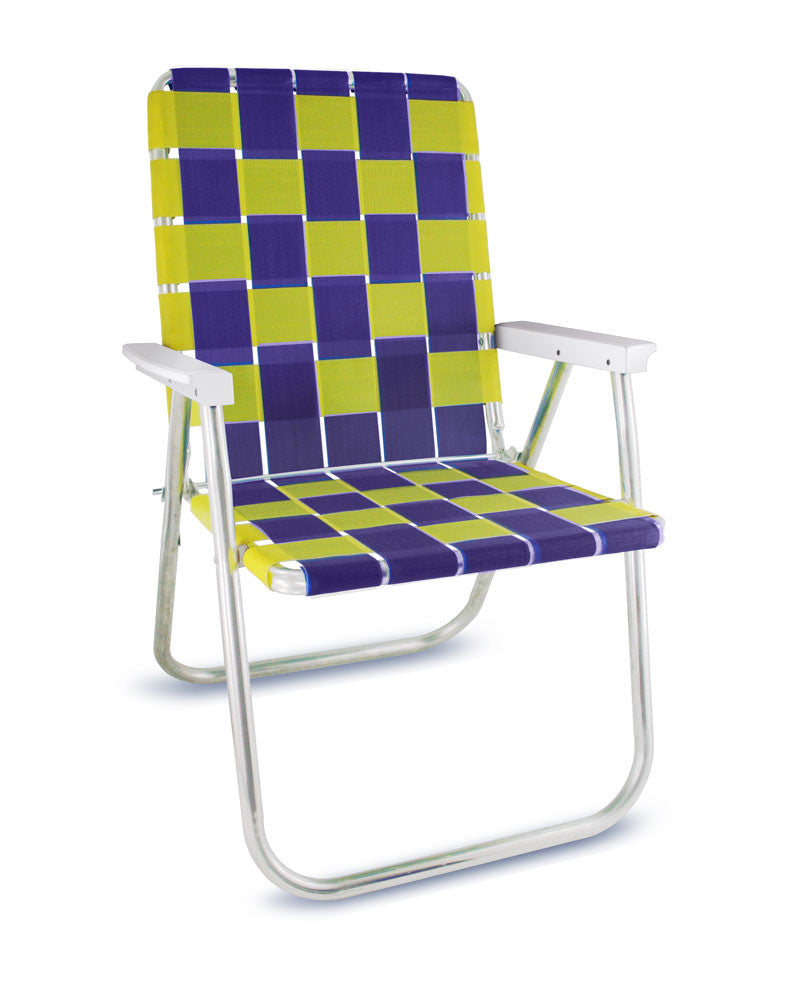 Chaise de jardin classique violette et jaune