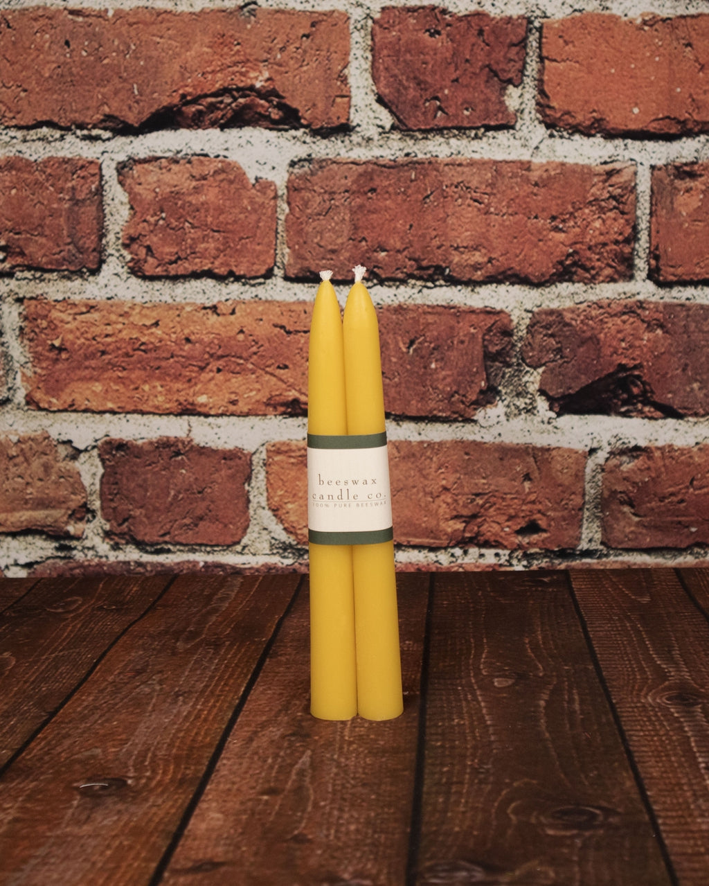 Beeswax Dinner Taper Candles, pair