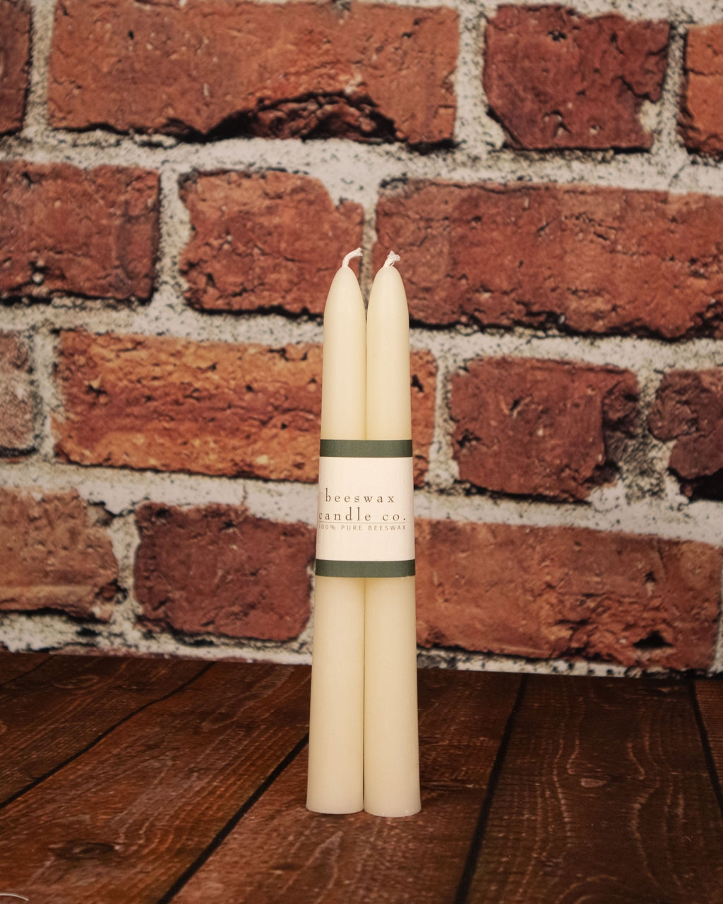 Beeswax Dinner Taper Candles, pair