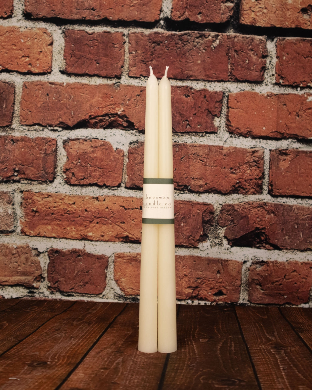 Beeswax Dinner Taper Candles, pair