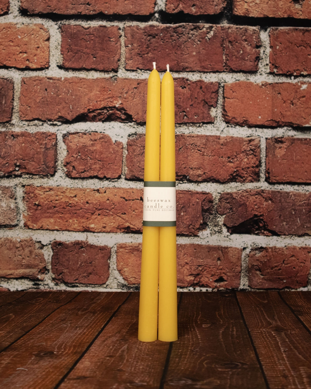 Beeswax Dinner Taper Candles, pair