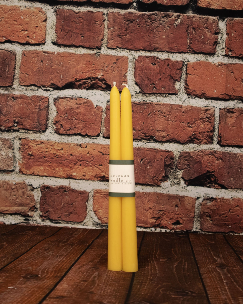 Beeswax Dinner Taper Candles, pair