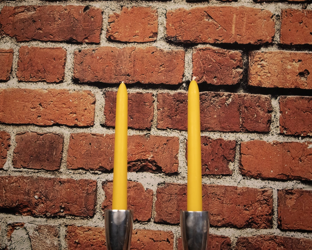 Beeswax Dinner Taper Candles, pair