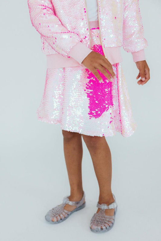 Pink Flip Sequin Twirl Skirt with Shorts - Mila & Rose ®
