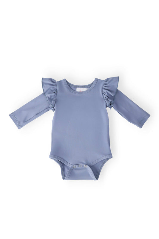 Dusty Blue L/S Flutter Bodysuit - Mila & Rose ®