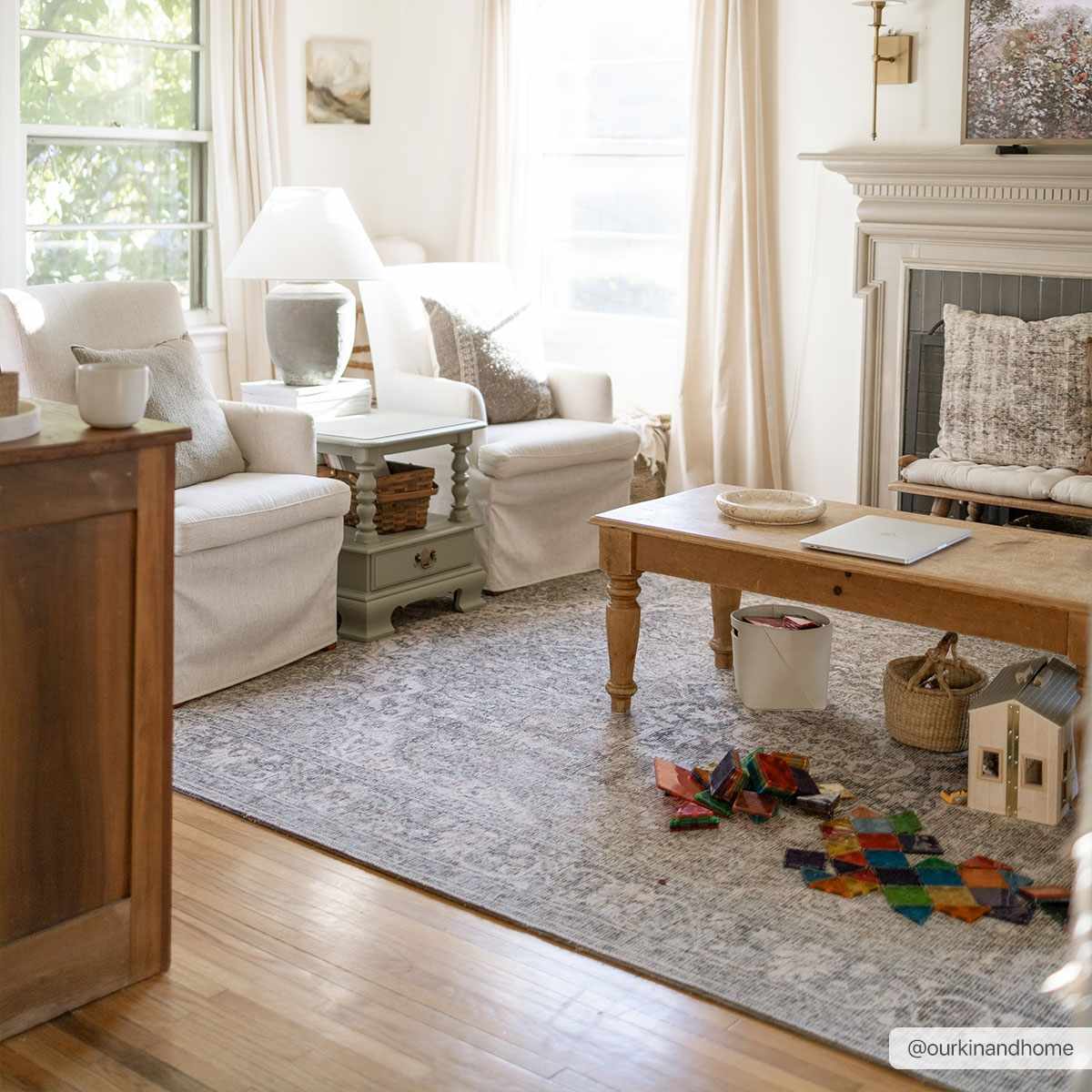 Dusty Sage Washable Persian Rug - Boutique Rugs