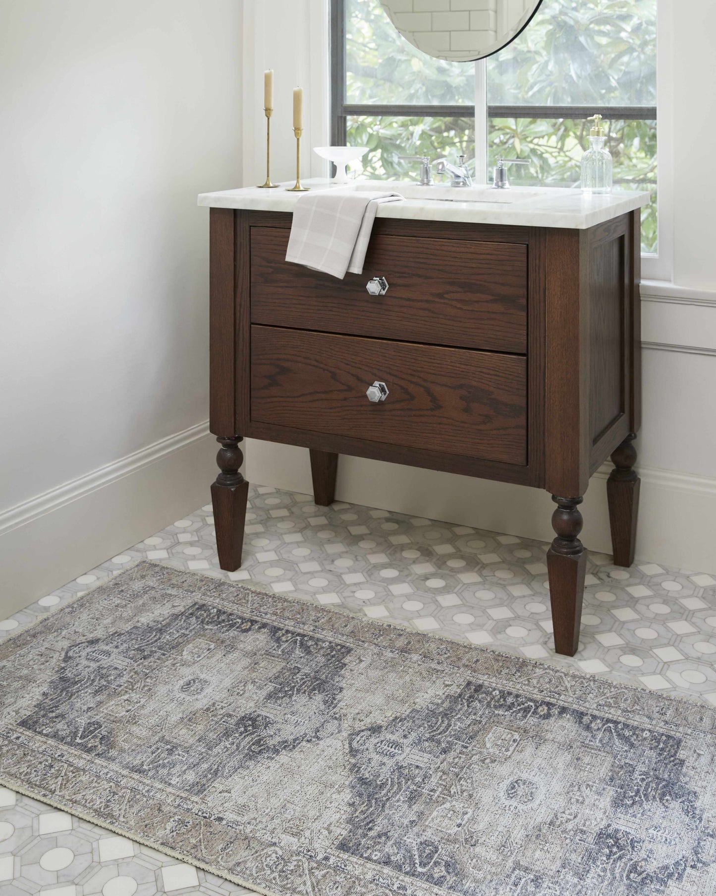 Beige Rosman Washable Area Rug