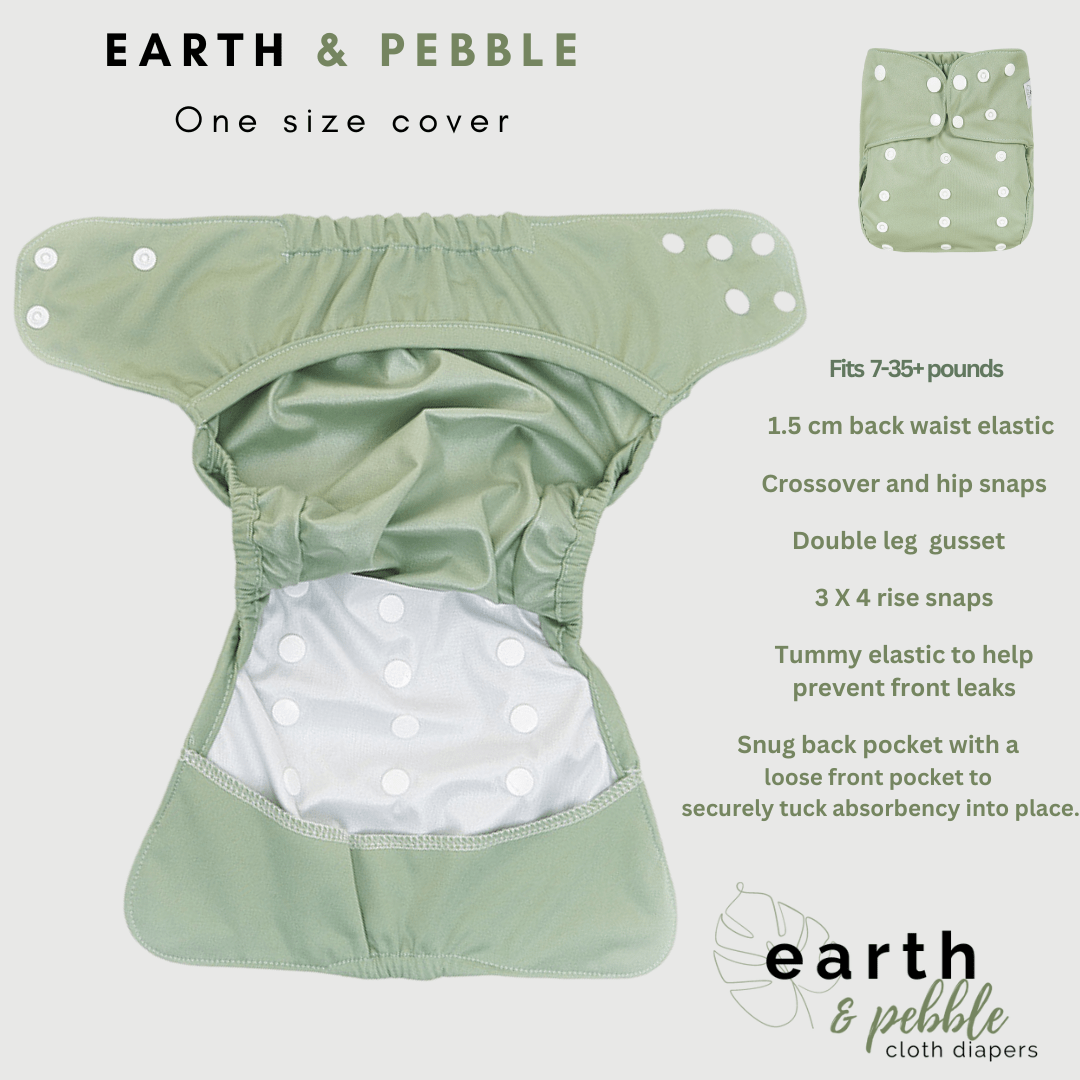 Earth & Pebble One Size Diaper Cover - Serenity Collection